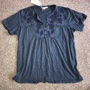 Lucky Brand casual, short sleeve, blue top